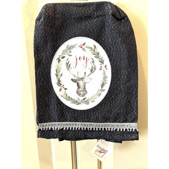 Primitives by Kathy Holiday "Joy" Reindeer Hand/Dish Towel - NWT - Picture 1 of 3